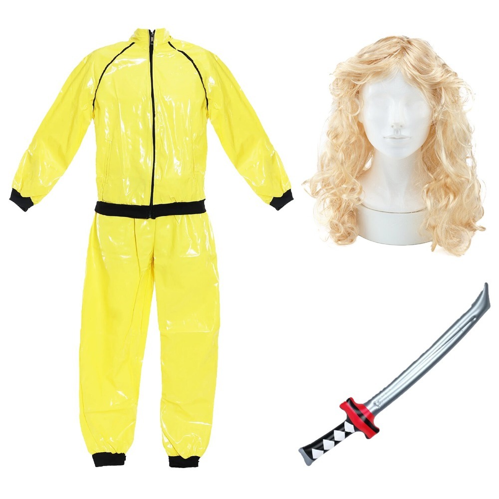 Click to view product details and reviews for Adults Yellow Revenge Assassin Costume 4 Pcs Jacket Trousers Wig Inflatable Sword Large.