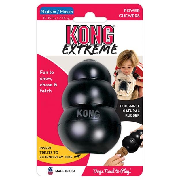 KONG Extreme Black Rubber Big Dog Toy 5 Sizes