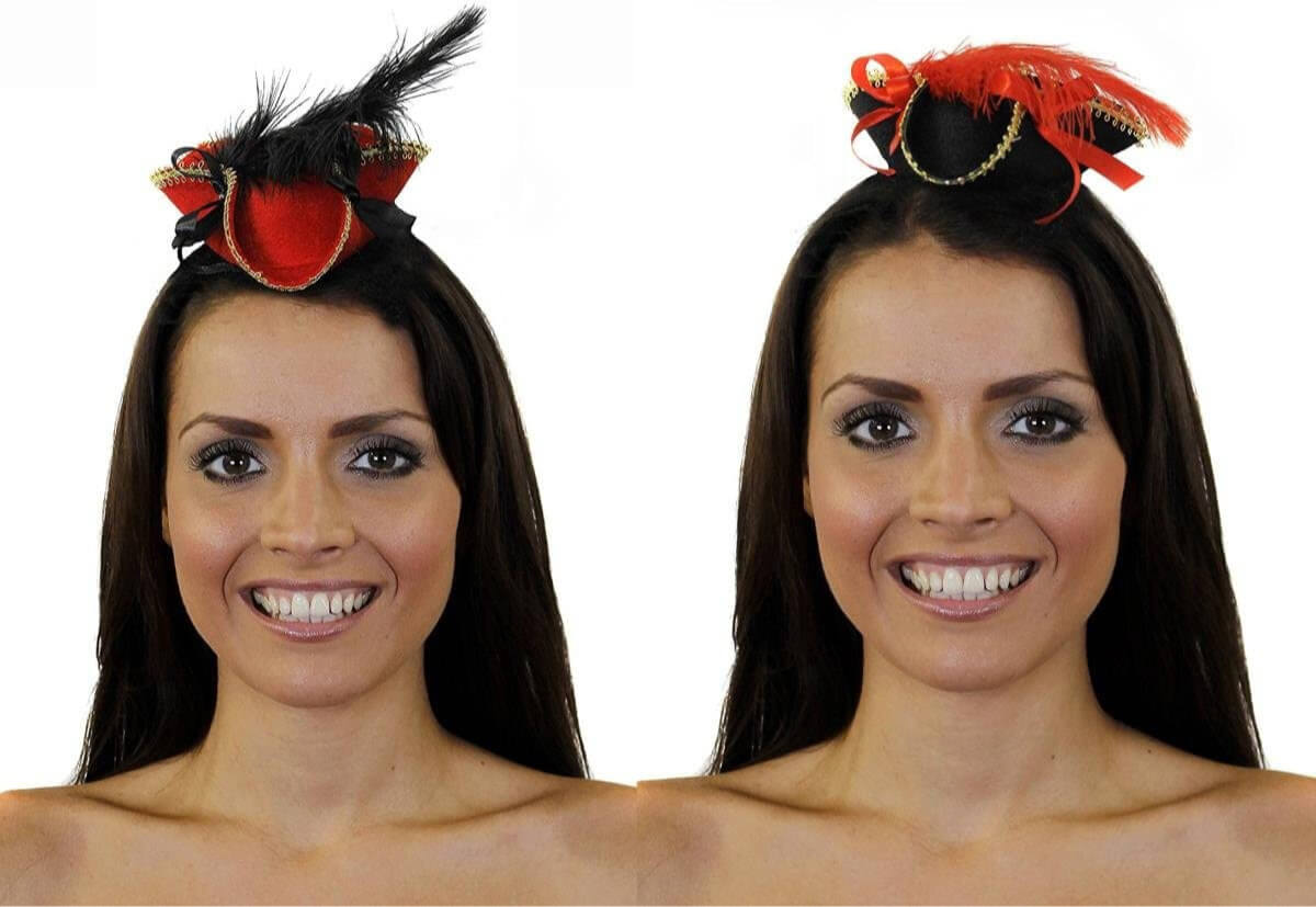 Ladies Mini Pirate Hat Black or Red