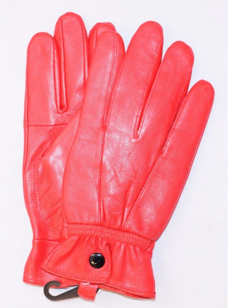 LADIES WOMEN LUXURY FASHION GLOVES SOFT LEATHER WINTER DRIVING WARM GLOVES RED
