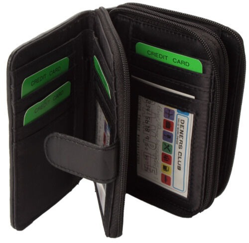 LADIES WOMENS PATCHWORK LEATHER ZIP PURSE WALLET CHRISTMAS GIFT RL1949