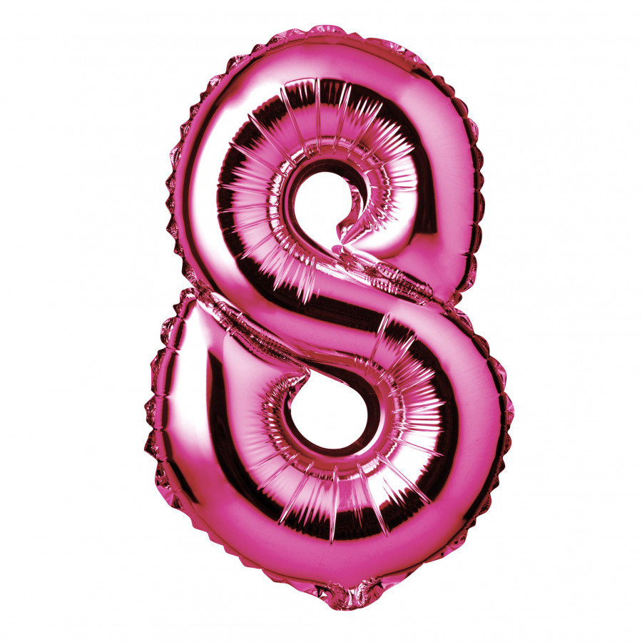 Click to view product details and reviews for Large Pink Foil Number 8 Balloon.