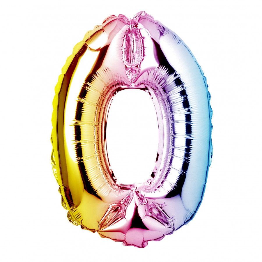 Click to view product details and reviews for Large Rainbow Foil Number 0 Balloon.