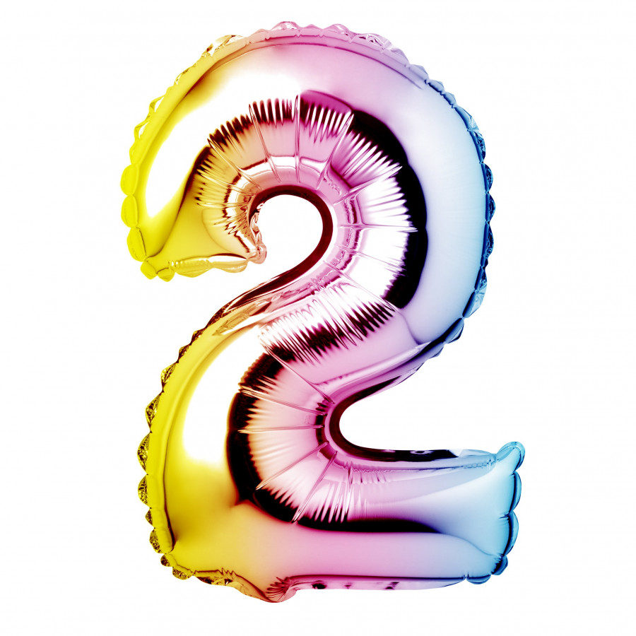 Click to view product details and reviews for Large Rainbow Foil Number 2 Balloon.