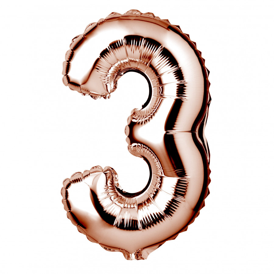 Click to view product details and reviews for Large Rose Gold Foil Number 3 Balloon.