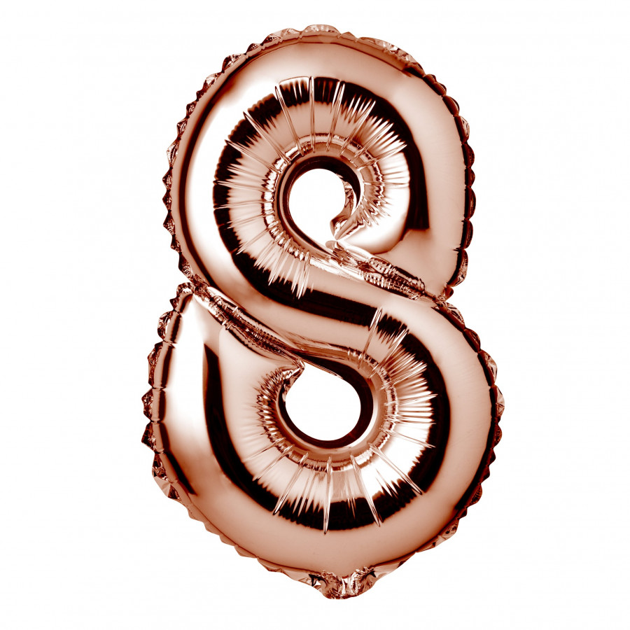 Click to view product details and reviews for Large Rose Gold Foil Number 8 Balloon.
