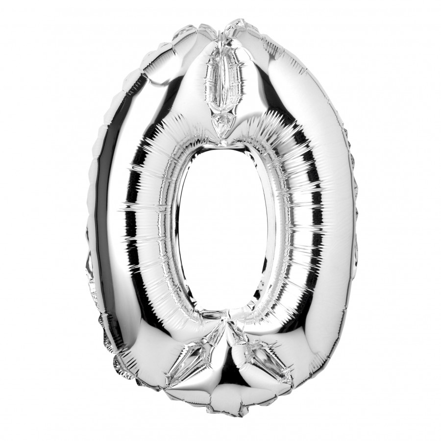 Click to view product details and reviews for Large Silver Foil Number 0 Balloon.