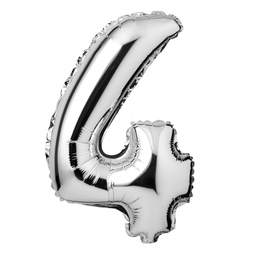 Click to view product details and reviews for Large Silver Foil Number 4 Balloon.