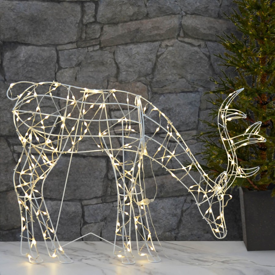 Led Reindeer Grazing Silhouette Outdoor Christmas Decoration