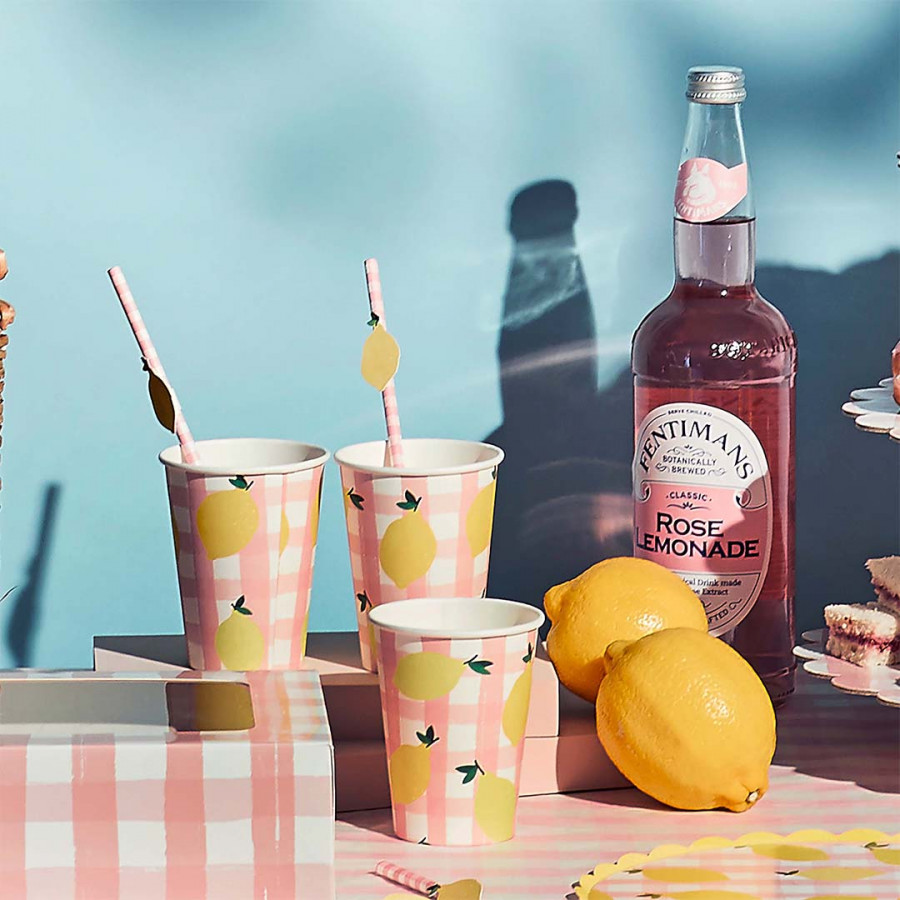 Click to view product details and reviews for Lemon And Gingham Paper Cups Pack Of 8.