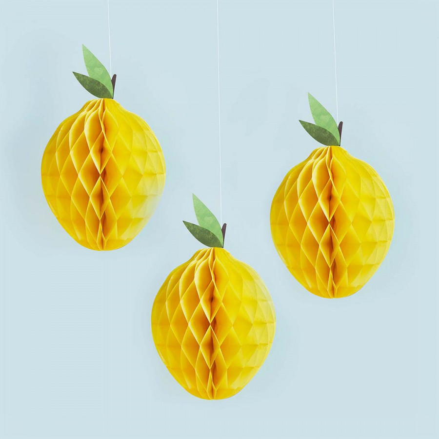 Click to view product details and reviews for Lemon Honeycomb Decorations Pack Of 3.