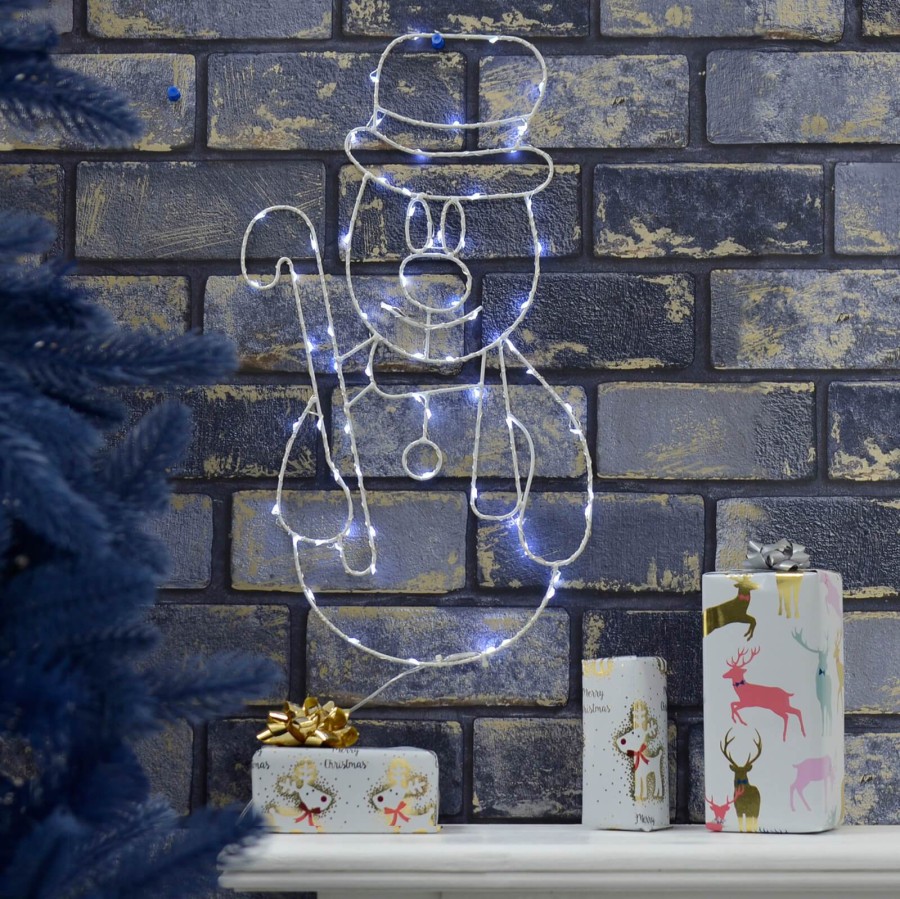 Click to view product details and reviews for Light Up Snowman Christmas Decoration Wall Hanging 45cm.