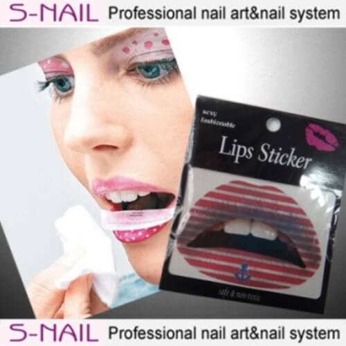Lip Tattoo 2 in Packet Red-White Lines