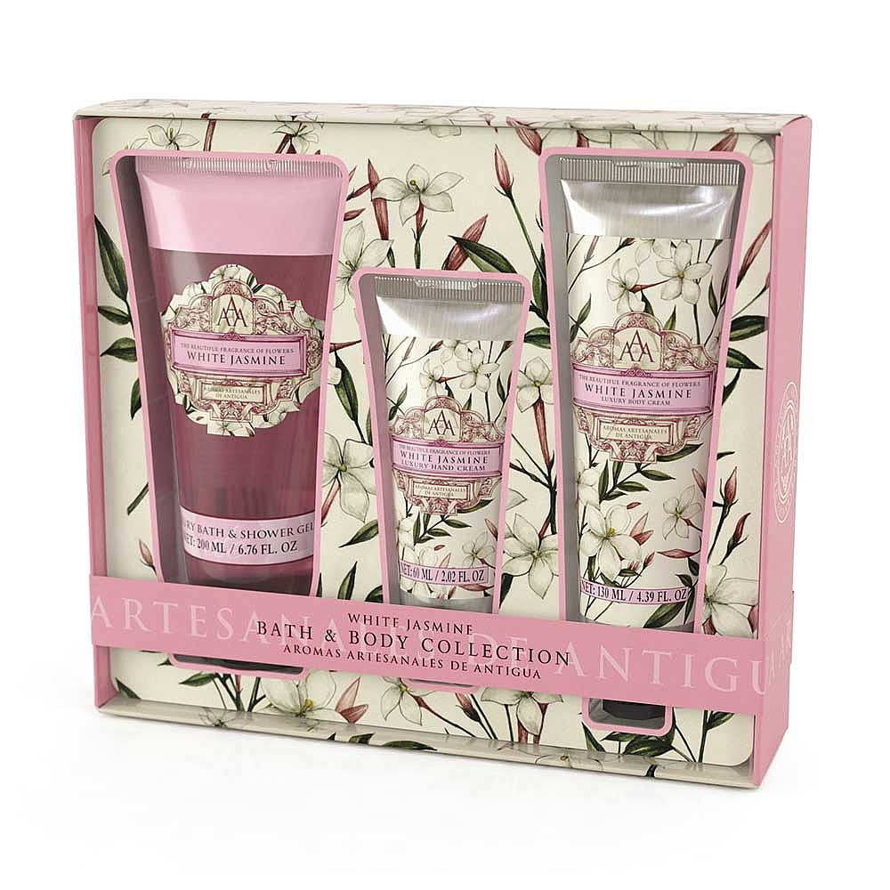 Luxury Bath & Body Collection White Jasmine Floral Scent Pamper Gift Boxed Set