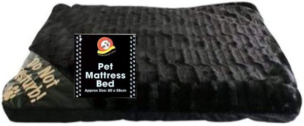 Luxury Non slip Pet Bed Mattress Pad Soft Fur Dog Bed Mat Washable Cushion Black