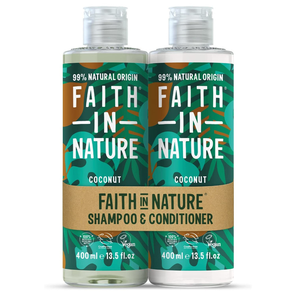 Luxury Shampoo & Conditioner Hair Care Twin Coconut Fragranced Gift Set Faith In Nature