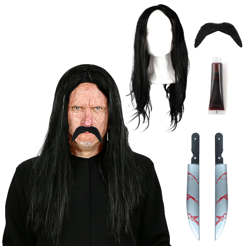 Click to view product details and reviews for Adults Ex Federal Accessory Set 5 Pcs Jacket Wig Tash Blood 2 X Machete Props.
