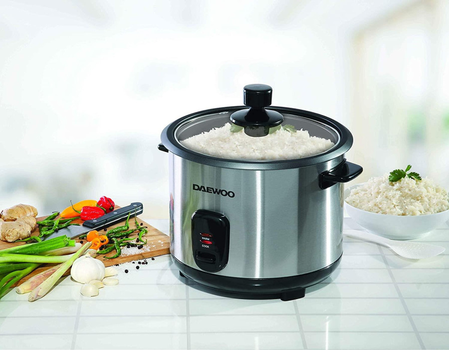 Click to view product details and reviews for Mantraraj 18l Rice Cooker With Steaming Basket Non Stick Coated Bowl And Glass Lid Serves Up To 20 Portions Fast Cooking Without Burning.