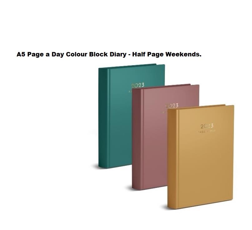 MantraRaj 2023 A5 Day To Page Diary Full Page Hardback Casebound Appointment Academic Page a Day Colour Day Plan With Hourly Slots Planner For Student, Teacher, Home, Office, Business (Peacock Teal)