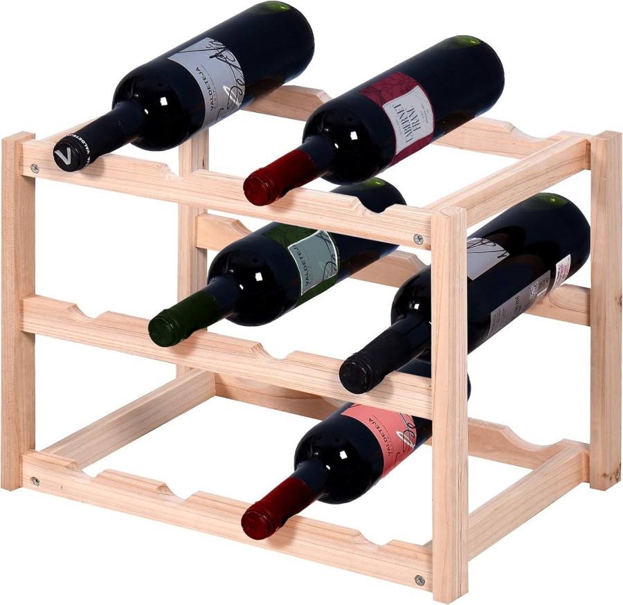 Click to view product details and reviews for Mantraraj 3 Tier Stylish Wooden Wine Rack Holder Free Standing Wine Bottles Can Fit Up To 12 Bottles Of Wine Perfect For Home Decor Wine Gifts Wine Di.