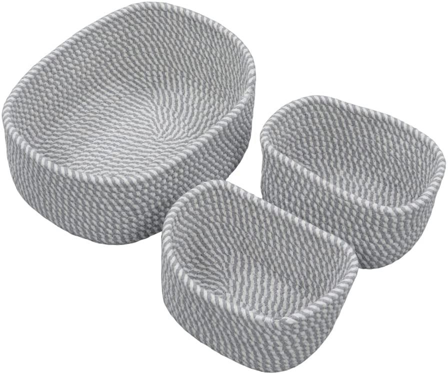 Click to view product details and reviews for Mantraraj 3pc Cotton Rope Storage Baskets Containers Home Decor Closet Storage Bins Baby Nursery Organizer For Toy Storage Office Desk Toy Art Cra.