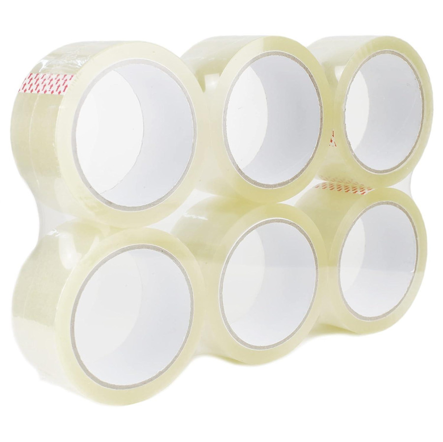MantraRaj 6 Roll Clear Packing Tape Clear Packaging Tape for Packing Parcels, Boxes, Cartons, Postage, Moving House, Shipping, Office | Adhesive Clear Packing Tape Transparent Tape (48mm x 40M)