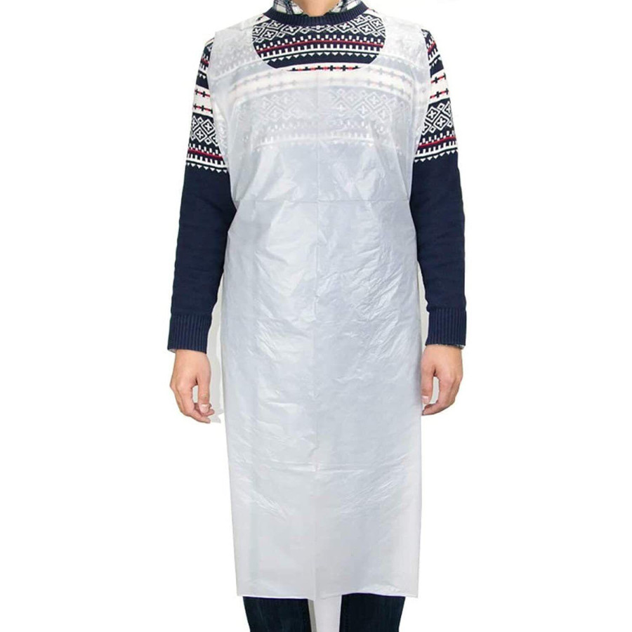 MantraRaj Emergency Disposable Aprons One Size Fits Men and Women For Personal Safety And Hygiene 20 Micron Strong Multipurpose (Pack OF 100)