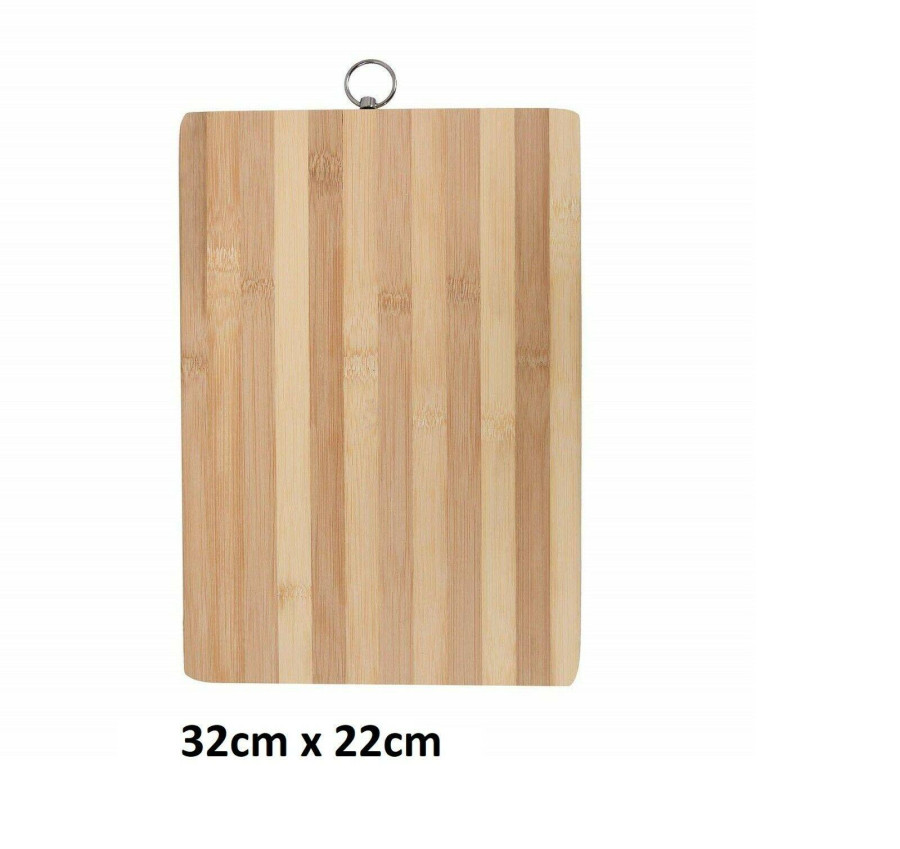 MantraRaj Natural Bamboo Wooden Chopping Board | Bamboo Chopping Cutting Board | Food Preparation Suitable for Cutting Vegetables, Fruits, Cheese, Meat & Fish (MEDIUM (32cm x 22cm))