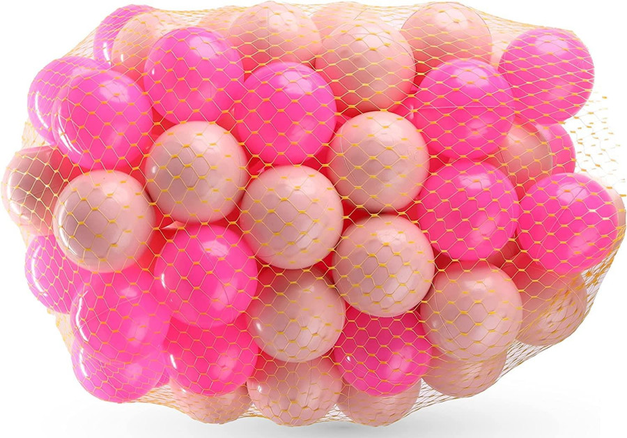 MantraRaj Soft Plastic Mini Play Balls Multi Vibrant Colors Soft Pit Balls Crush Proof, No Sharp Edges, Non Toxic, Phthalate & BPA Free Playball Set Use in Kids or Toddler Ball Pit (100PCS, Pink)