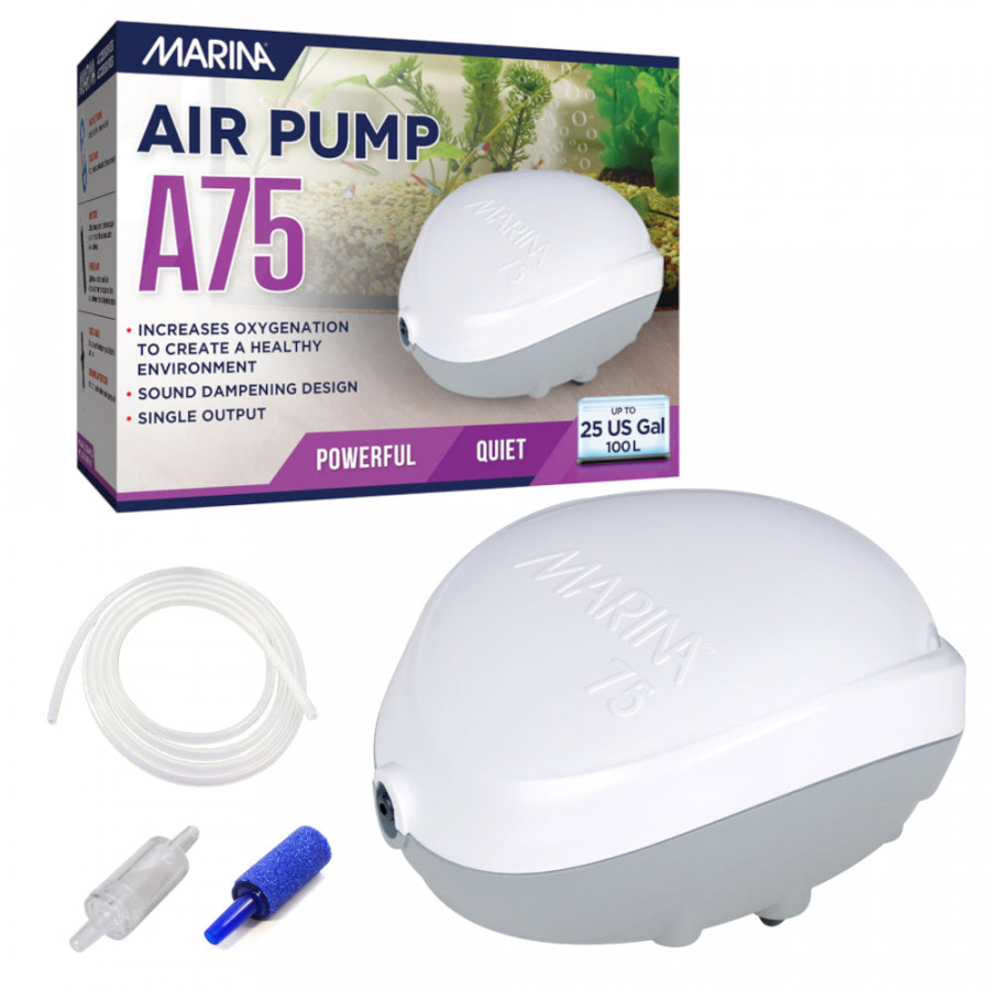 Marina A75 Aquarium Air Pump 60L/h Tanks <100L
