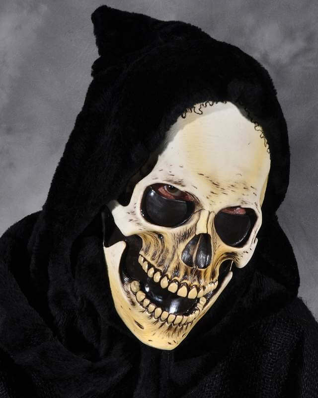 Click to view product details and reviews for Mask Head Skull Grim With Hood.