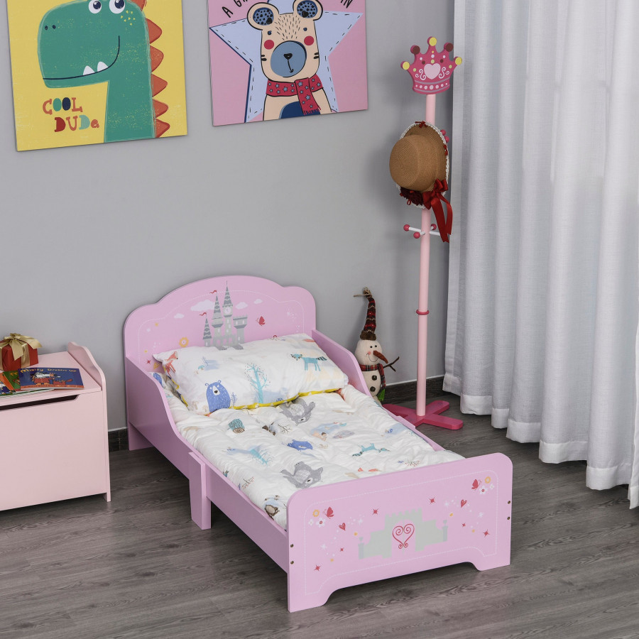 MDF Kids Castle Design Kids Single Bed Pink