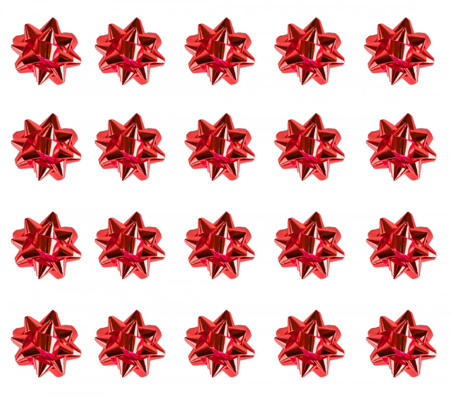 Click to view product details and reviews for Medium Foil Bows Red Pack 20.