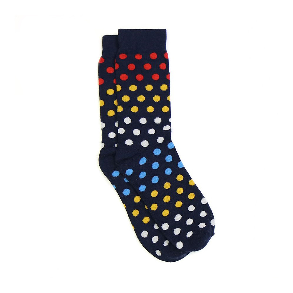 Mens Bamboo Socks Super Soft Eco Navy Blue And Primary Colour Spot 8-11UK Size