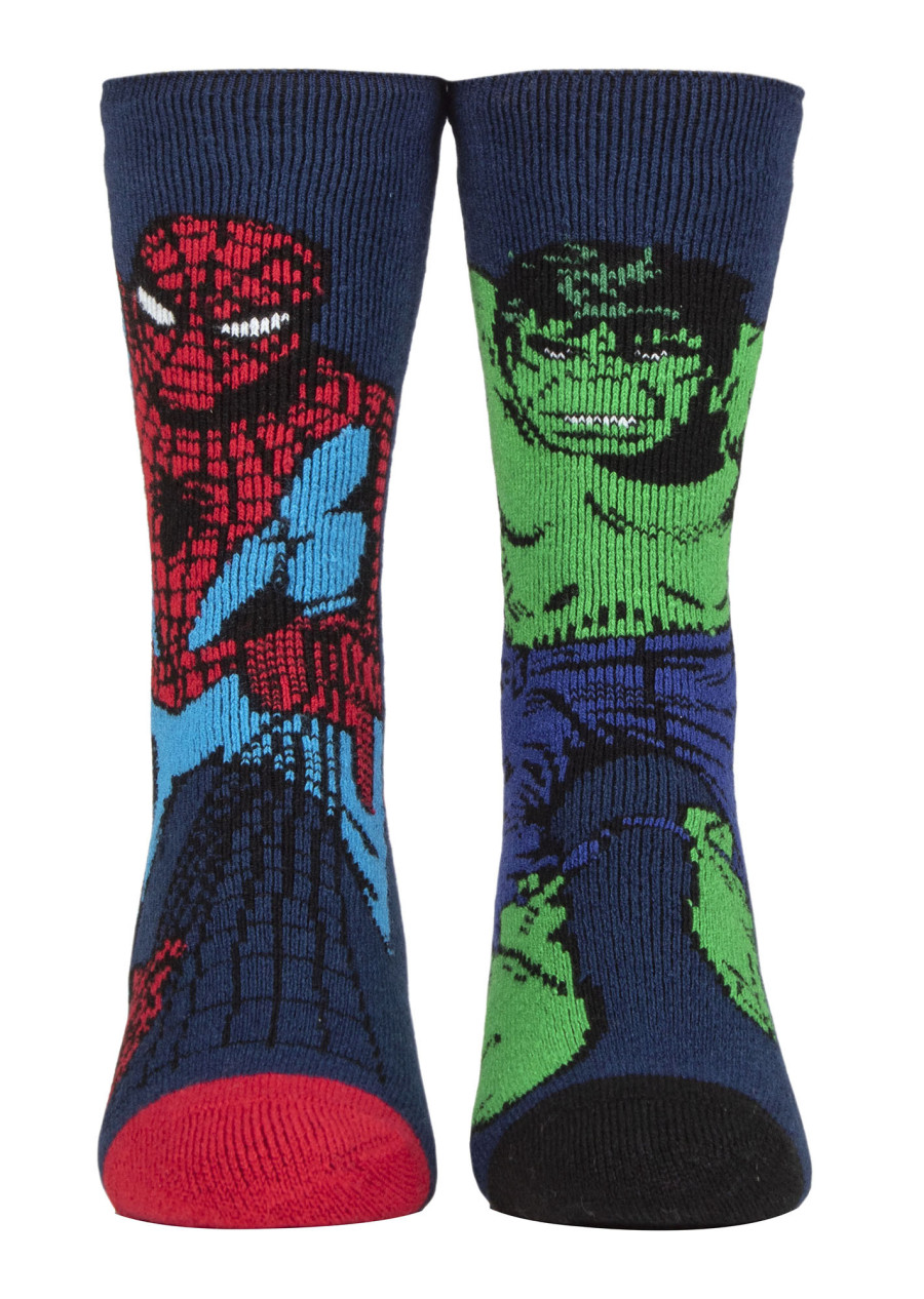 Mens Hulk Socks | Heat Holders Lite | Novelty Marvel Thermal Socks for Winter