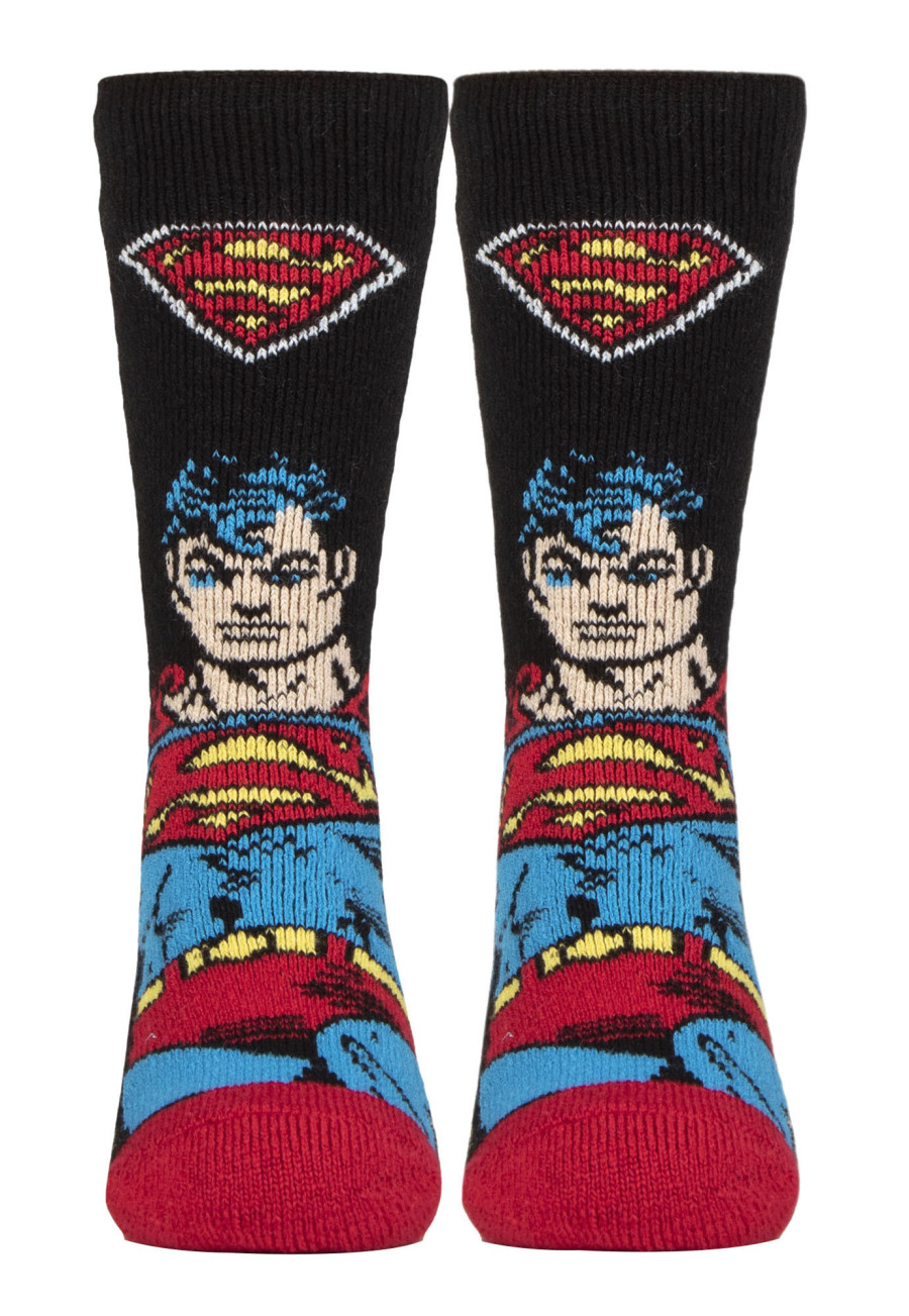 Mens Superman Socks | Heat Holders Lite | DC Universe Novelty Thermal Socks for Winter