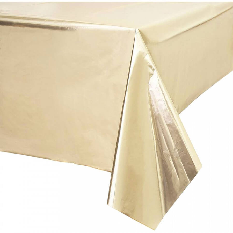 Click to view product details and reviews for Metallic Gold Party Table Cover 12 X 18m.