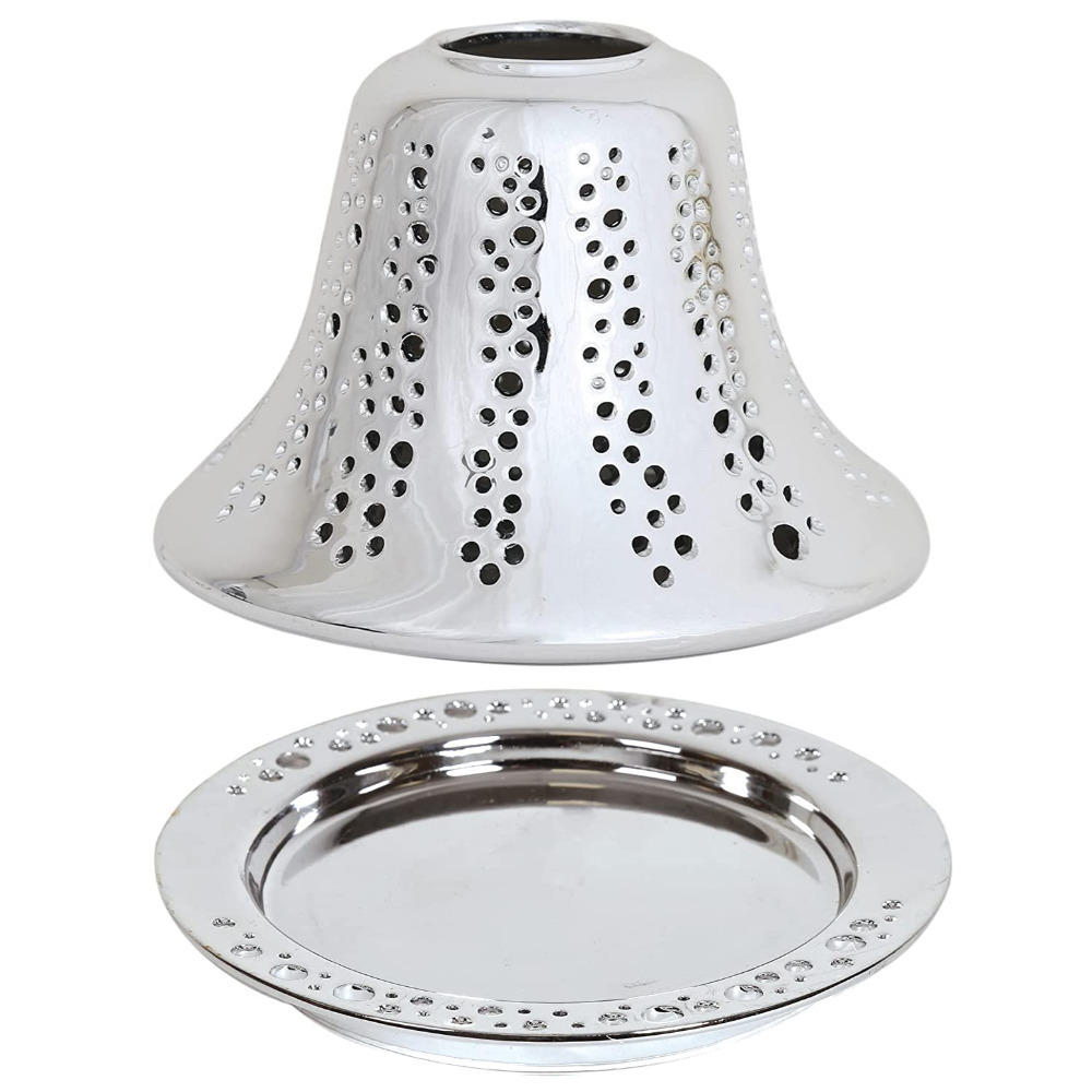 Metallic Iridium Ceramic Candle Jar Shade Tray Decorative Accessories Gift Set