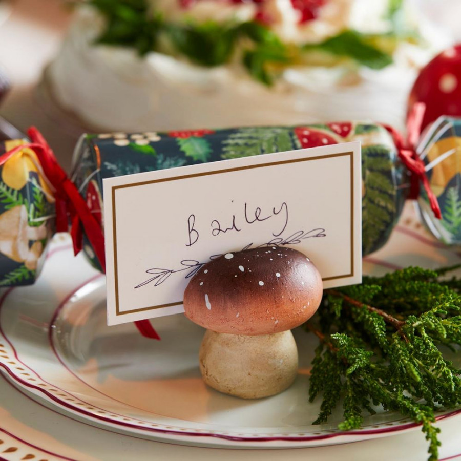Click to view product details and reviews for Mushroom Place Card Holders Ceramic Table Names Christmas Hand Painted X 4.