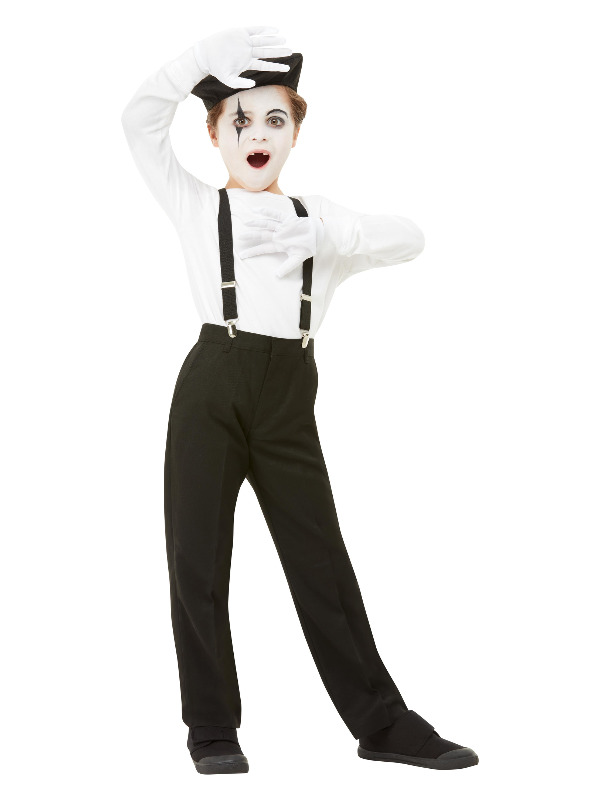 Mime Kit, Black & White, with Beret, Gloves, Bra... | Cazaar