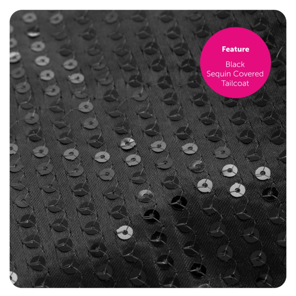 Adults King of Pop Costume | 5 Pcs | Sequin Tailcoat, Hat, Wig, Glasses & Gloves