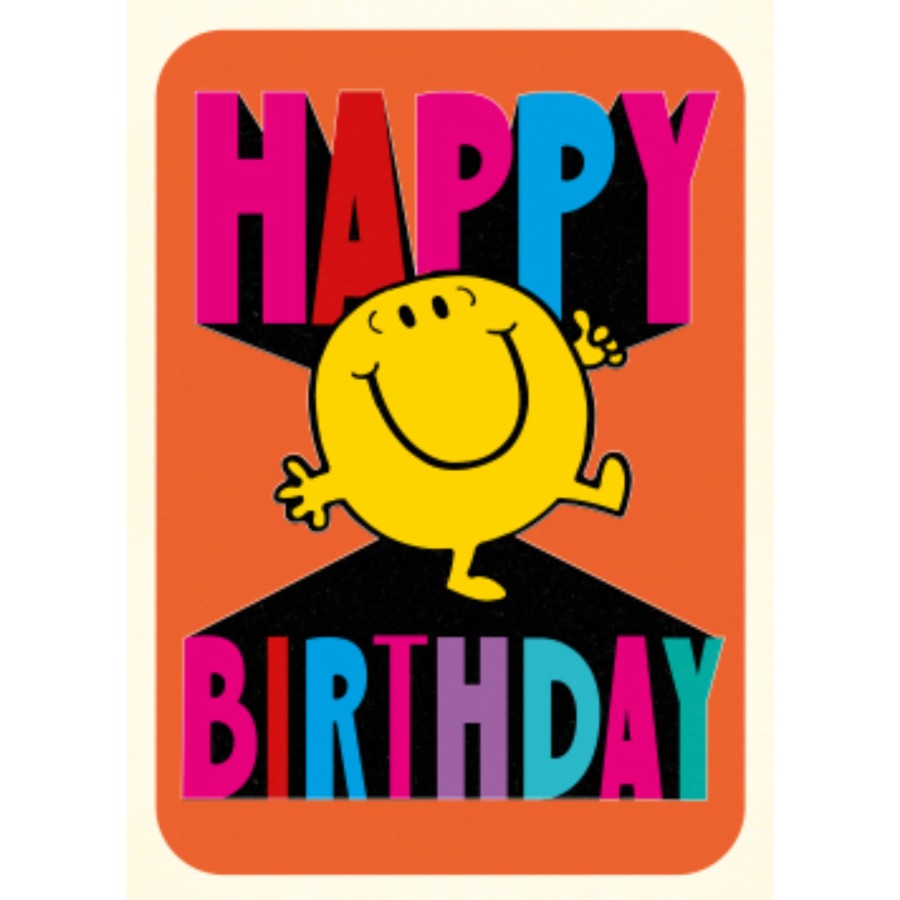 Mr Men Little Miss Mr Happy Birthday Card