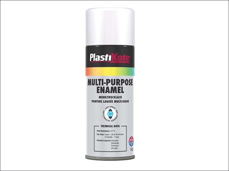 Multi Purpose Enamel Spray Paint Gloss White 400ml PKT60102 ZZ