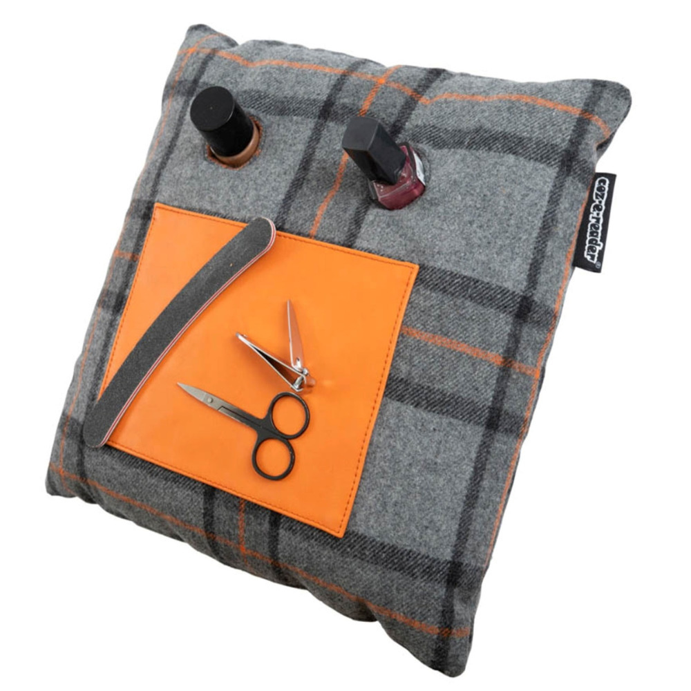 Nail Manicure Cushion Nail Varnish Holder Painting Pamper Pillow Gift - Grey