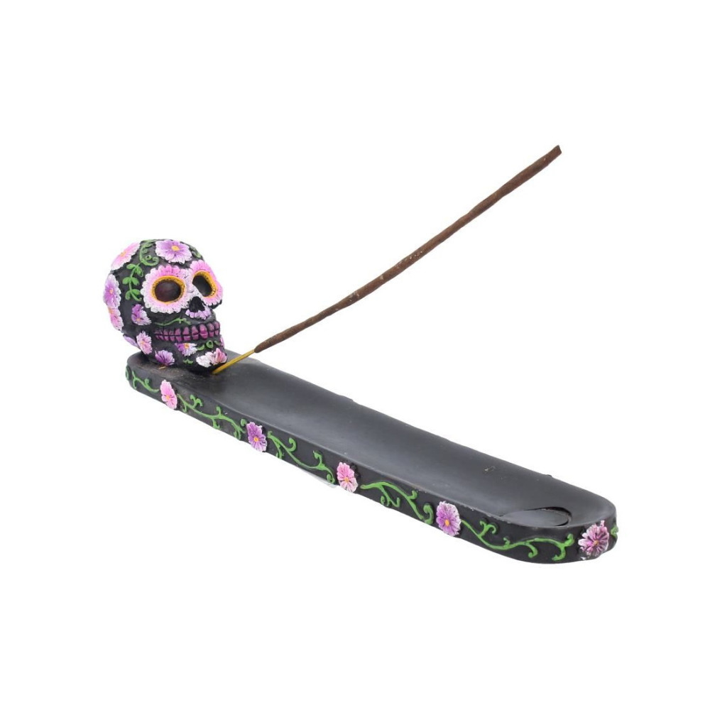 Nemesis Now Incense Stick Holder Sugar Petal Skull Ornament Hand-Painted Gift