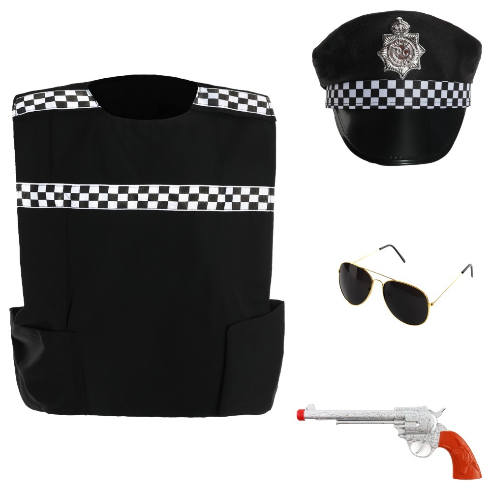Click to view product details and reviews for Adults Nicholas Angel Costume Police Vest Hat Sunglasses Fake Gun Standard.