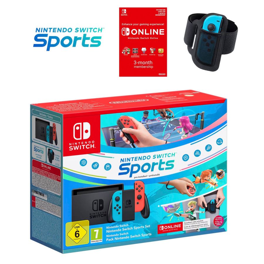 Nintendo Switch Console 1.1 (Neon Blue/Neon Red) Nintendo Switch Sports Set