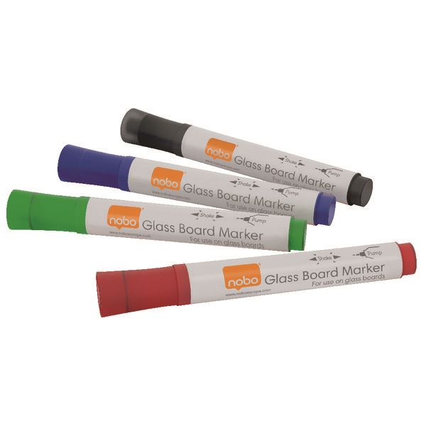 Click to view product details and reviews for Nobo Glass Whitebd Marker Ast Pk4 Nb52610.