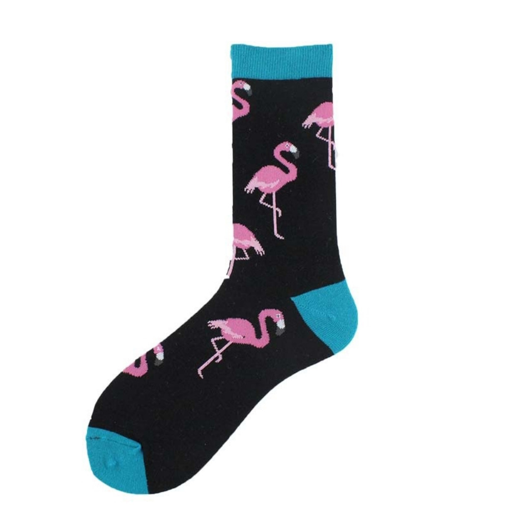Novelty Animal Socks Unisex Novelty One Size Ankle Sock Gift - Black Flamingo