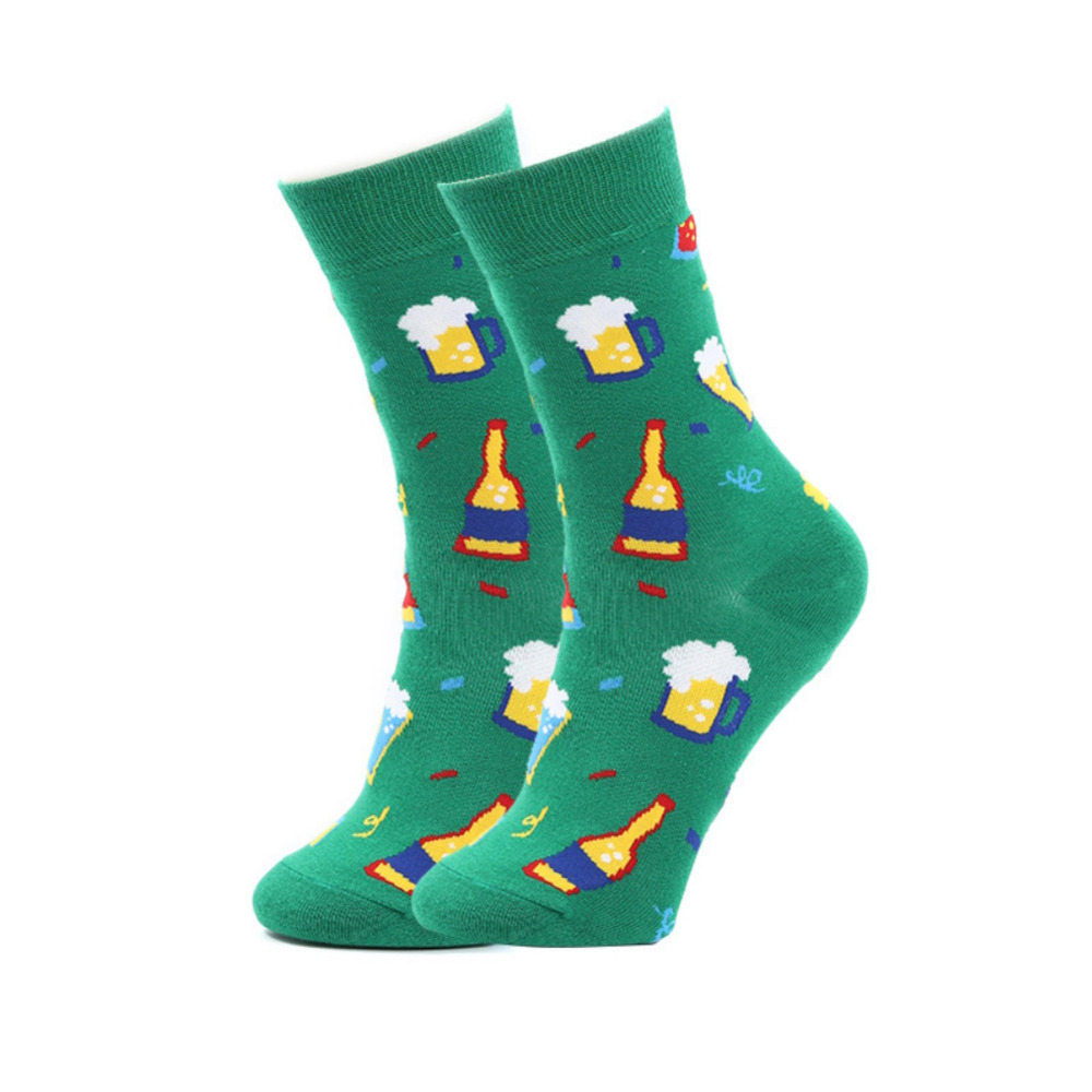Novelty Drink Socks Unisex Novelty One Size Ankle Sock Gift - Green Pints